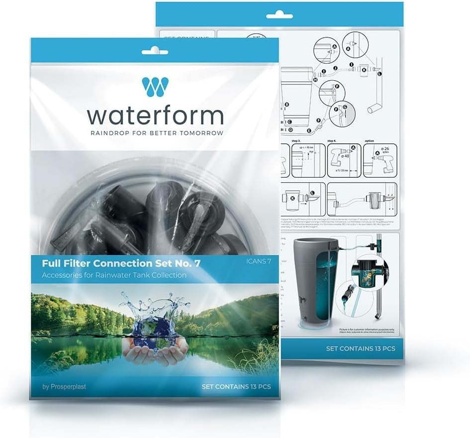 310L Canyon Textured Water Butt with Connection Kit, Grey, Garden Storage
