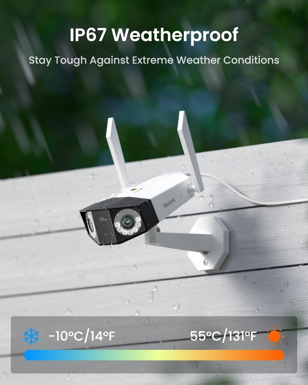 4K WiFi Security Camera 180° Wide Angle Color Night Vision IP67
