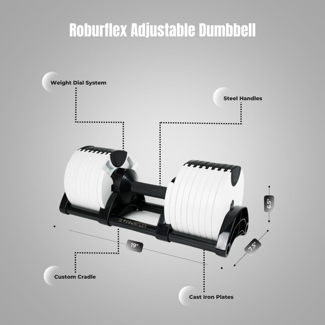 Single Smart Adjustable Dumbbell 80lb One Hand Dial Compact Trainer