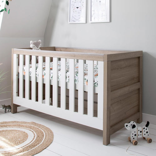 3in1 Wooden Baby Cot Bed Toddler Day Bed Adjustable Rails Oak White 140x70