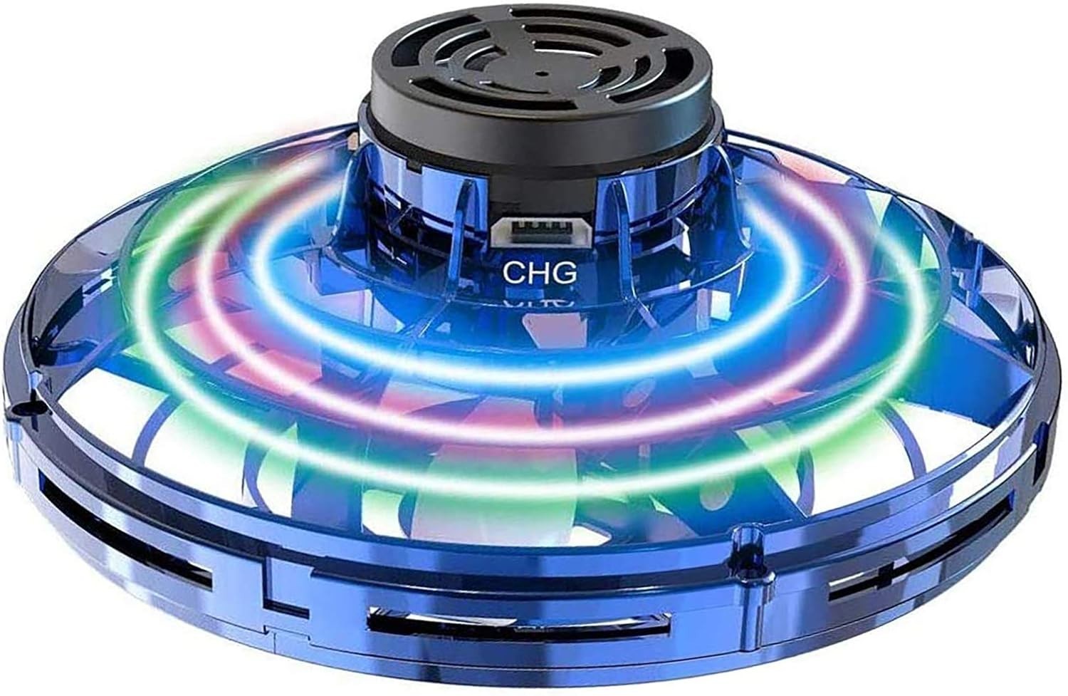 Abree Mini UFO Drone Spinner with RGB Lights – Hand Operated USB Rechargeable