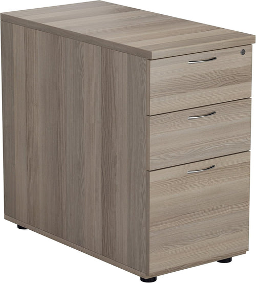 Grey Oak 3 Drawer Lockable Filing Cabinet 40.4x80x73cm