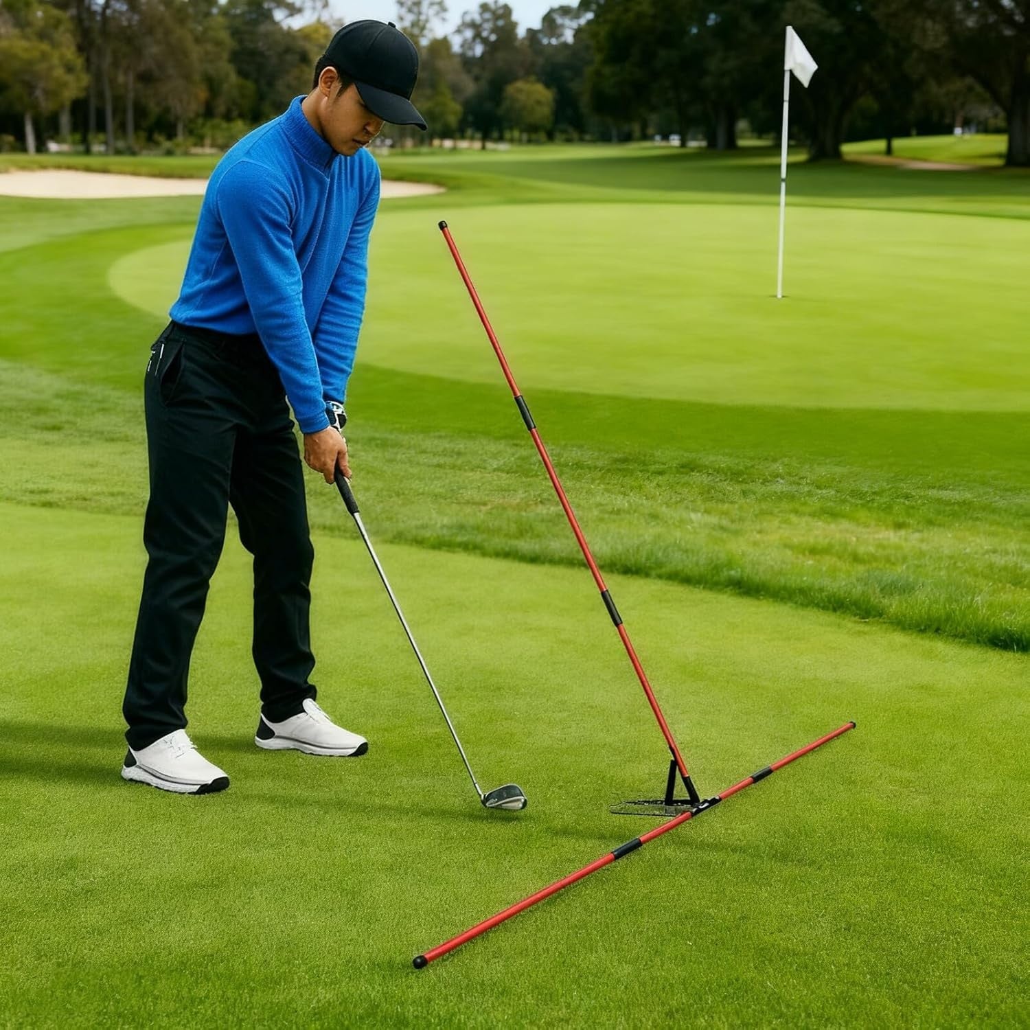 Golf Swing Trainer Corrector with Angle Plate Practice Aid