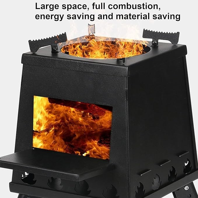 Portable Wood Burning Camping Stove Tent Heater Outdoor Cooking Heating