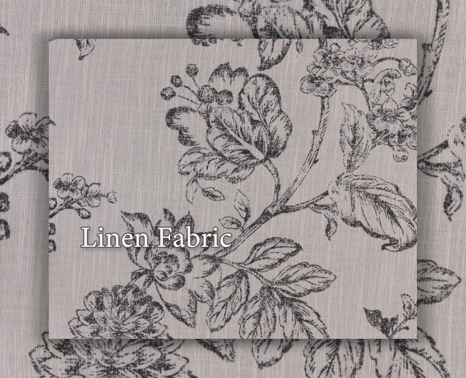 Retro Linen Armchair with Solid Wood Legs | Elegant Floral Accent Chair
