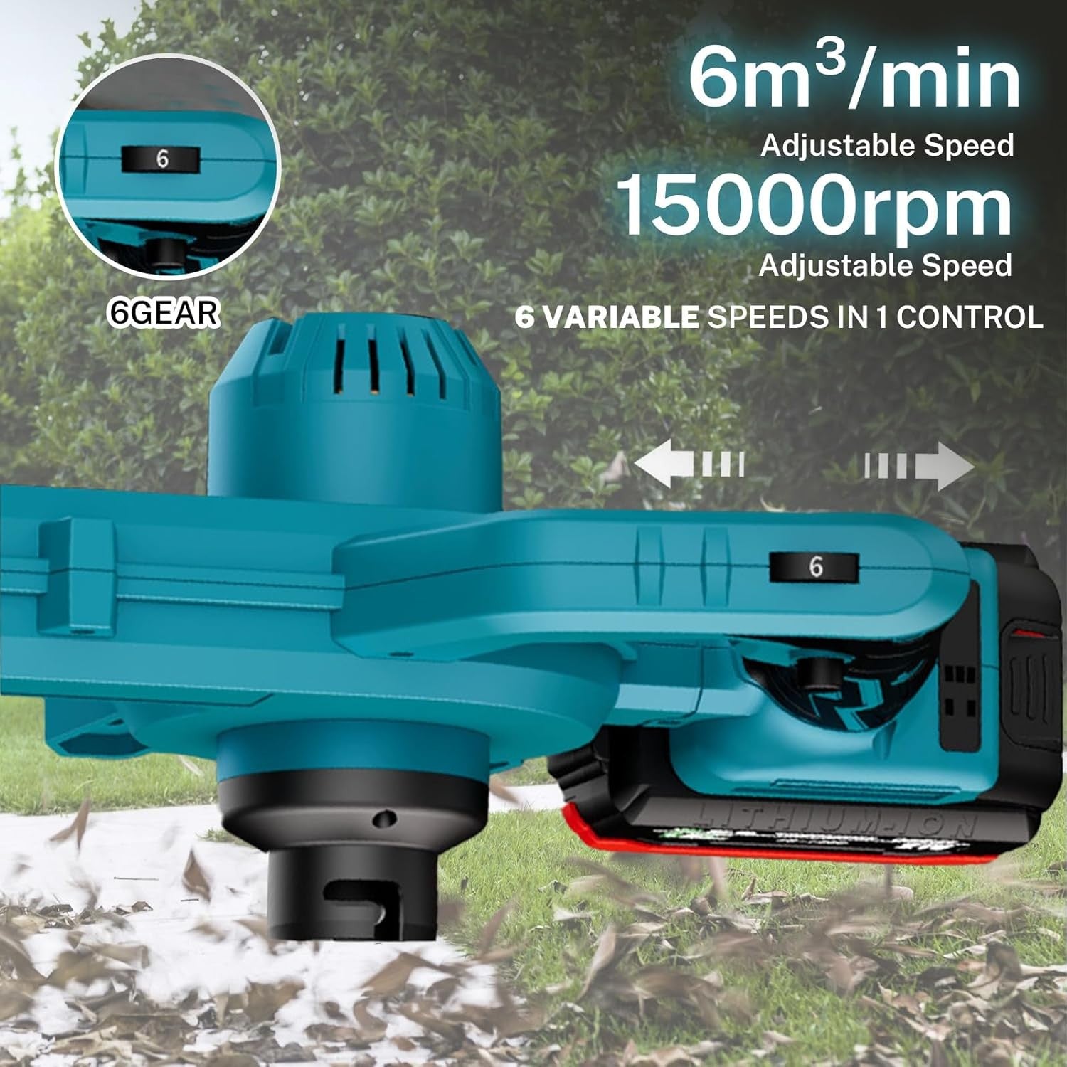Cordless Leaf Blower 21V 550W Dual Battery Handheld Garden Patio