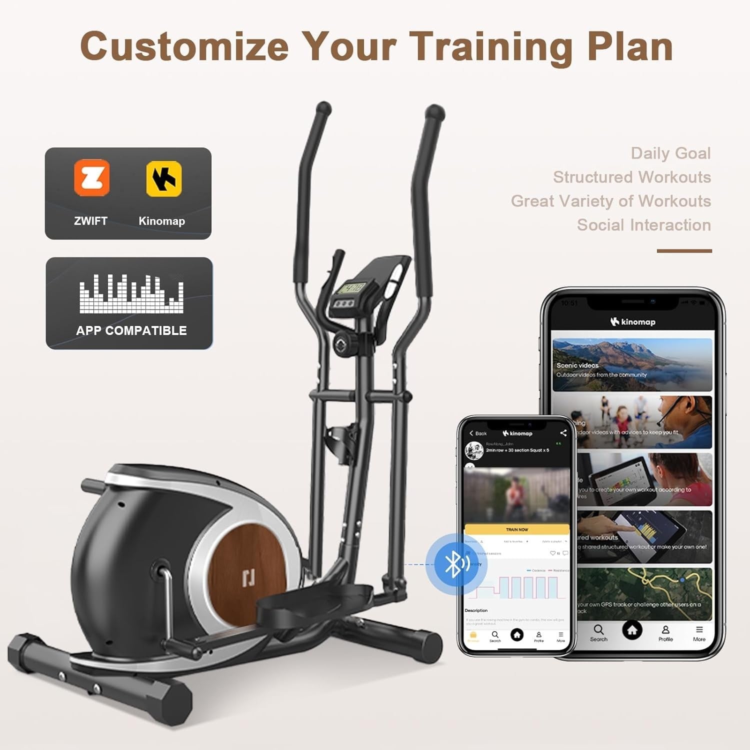 16-Level Magnetic Elliptical Cross Trainer Compact Home Gym Machine