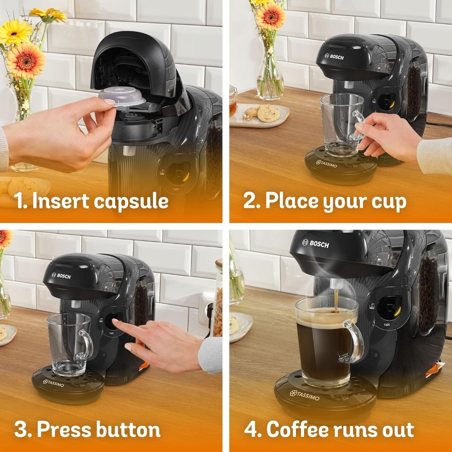 Pod Coffee Machine Starter Bundle with Drinks | 0.7L | Auto Clean | One Touch
