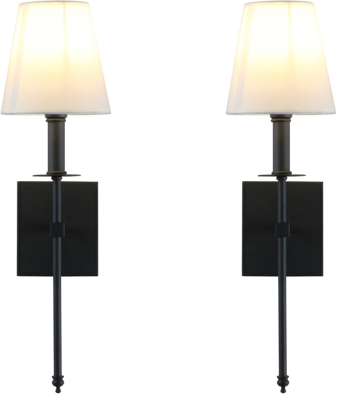 Vintage Modern Linen Wall Lamps 2-Pack, Adjustable Sconce Lighting for Home