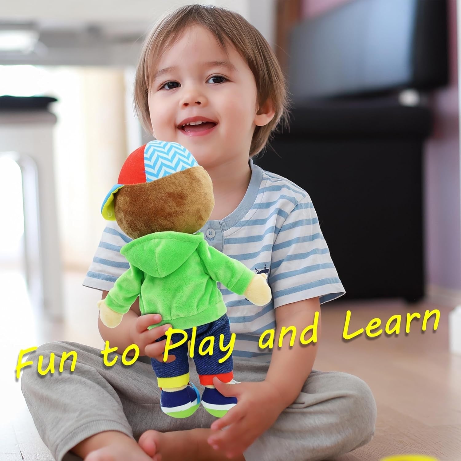 Montessori Dressing Skills Plush Doll 40cm Soft Learning Toy Toddler