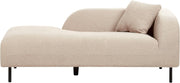 Right Hand Taupe Boucle Chaise Lounge Retro Curvy Design with Cushion