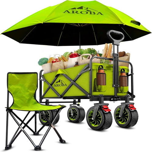 Heavy Duty Folding Festival Trolley 300L Wagon 100KG All Terrain