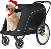 Heavy Duty 4 Wheel Dog Stroller Foldable Pet Pushchair for Large Dogs 100lb