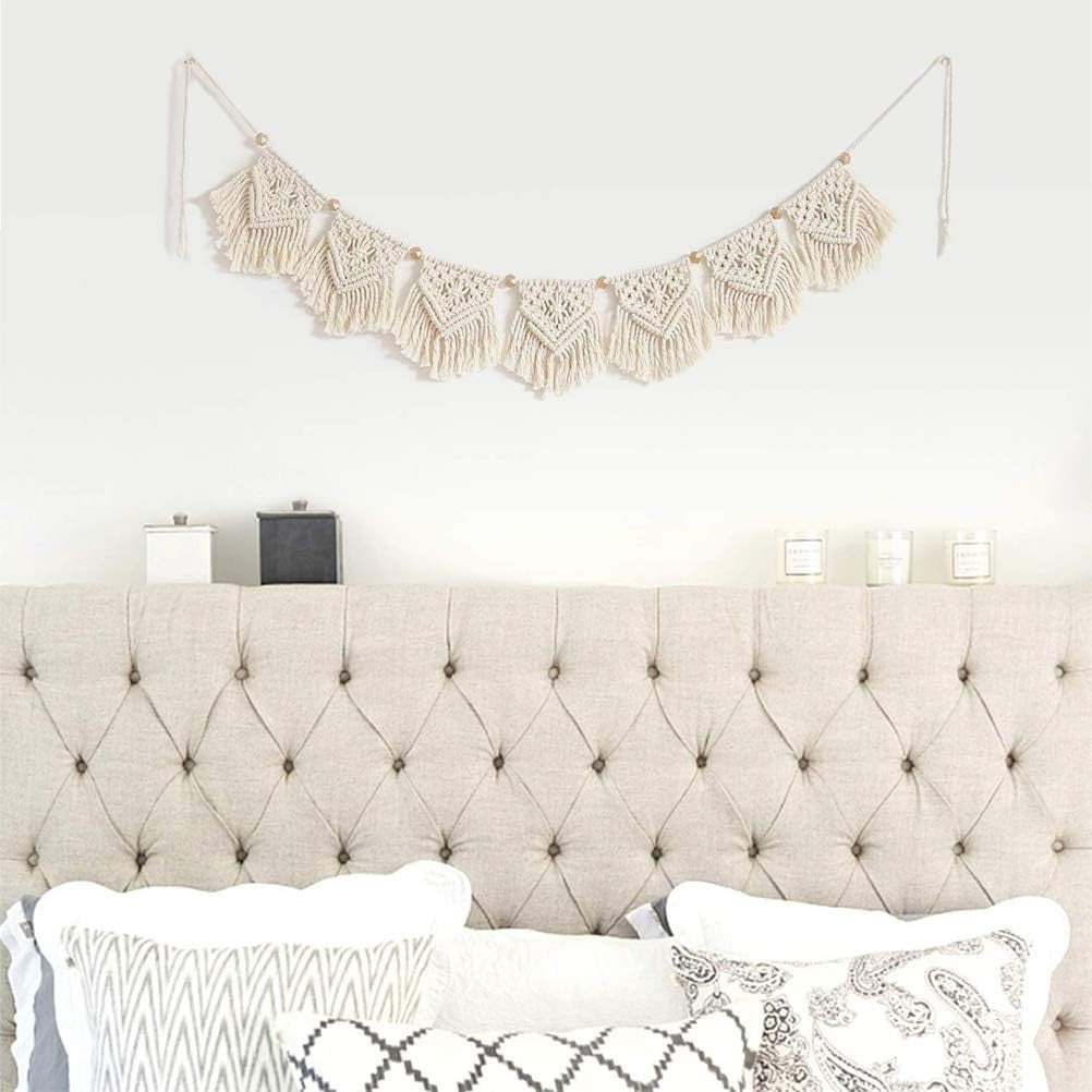 Boho Macrame Wall Hanging Garland 3m Cotton Triangle Flags