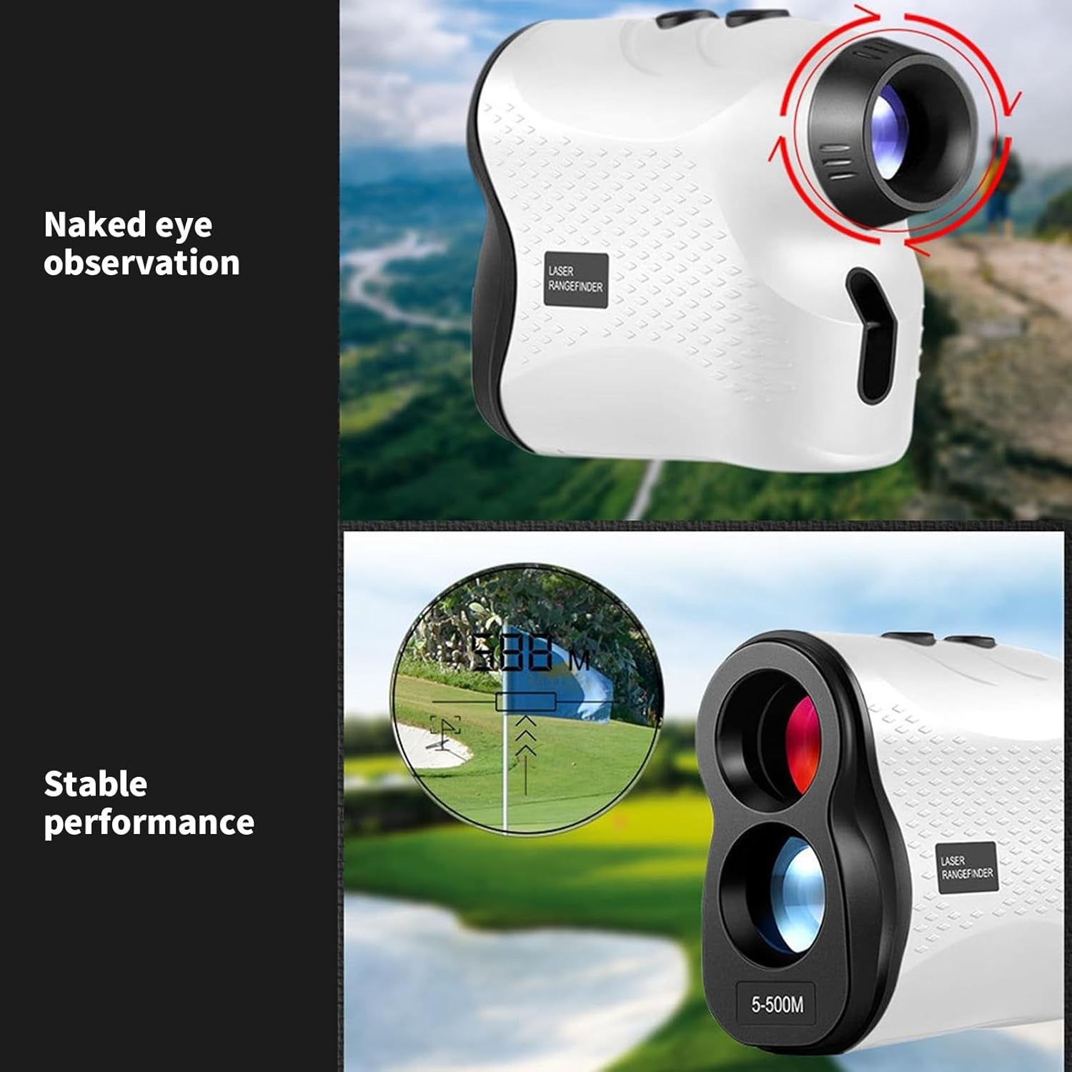 Golf Rangefinder 500M Slope 6X Magnification High Precision Laser