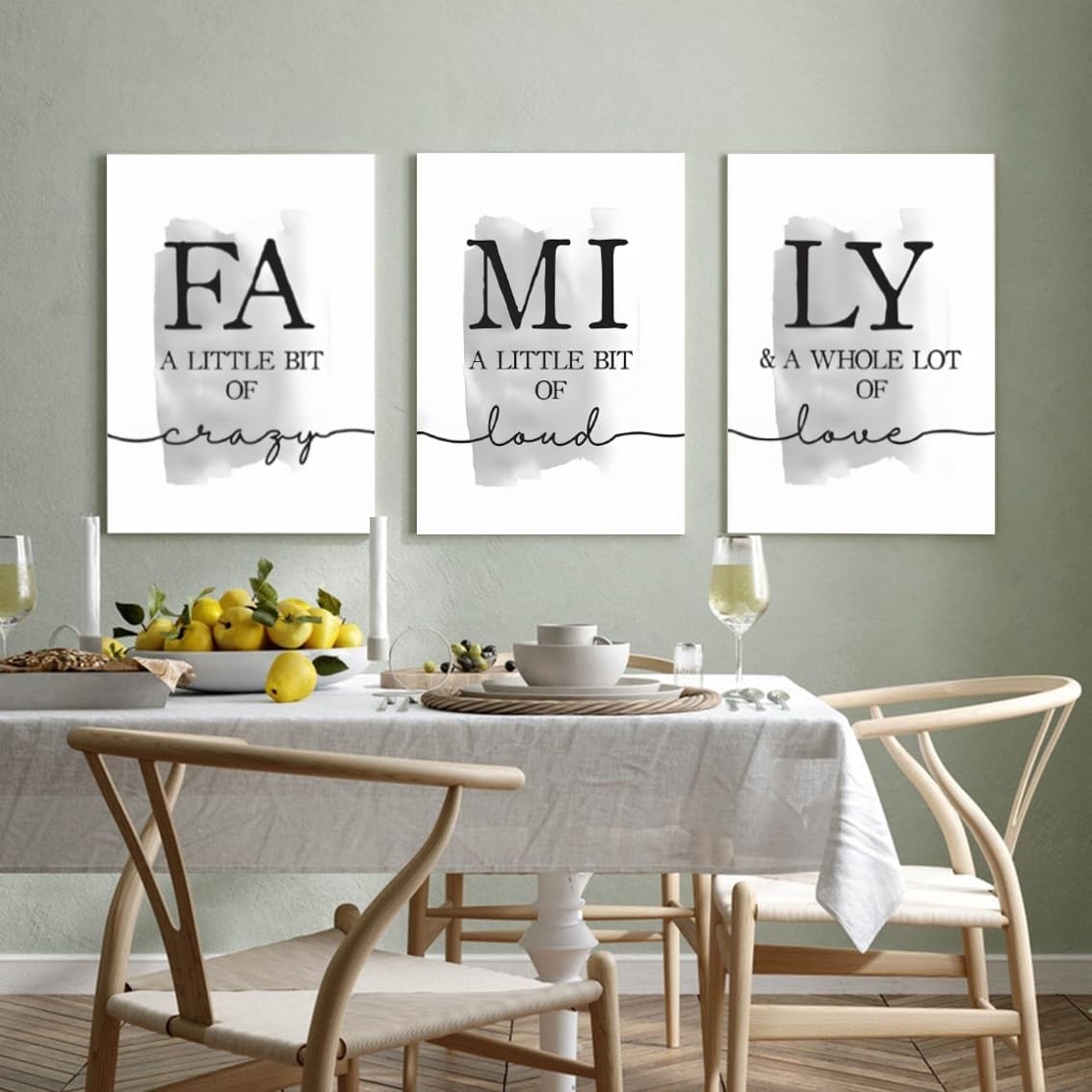 Large 3-Piece Abstract Canvas Wall Art 16x24 in Family Home Decor