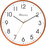Large 40cm Silent Wall Clock Orange Frame Modern Easy-Read Quartz Home Decor