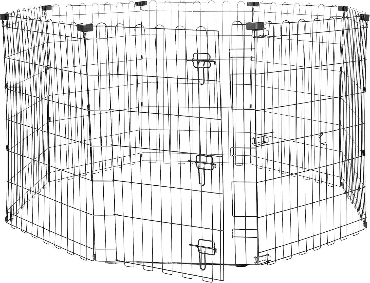 Metal Dog Playpen with Door 91cm High Indoor Outdoor Puppy Exercise Pen