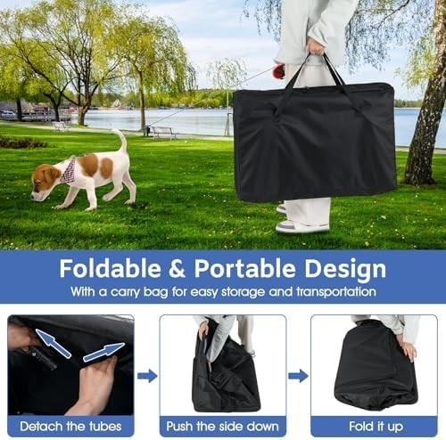 Foldable Pet Carrier Bag with Mesh, Cushion & Extendable Travel Space