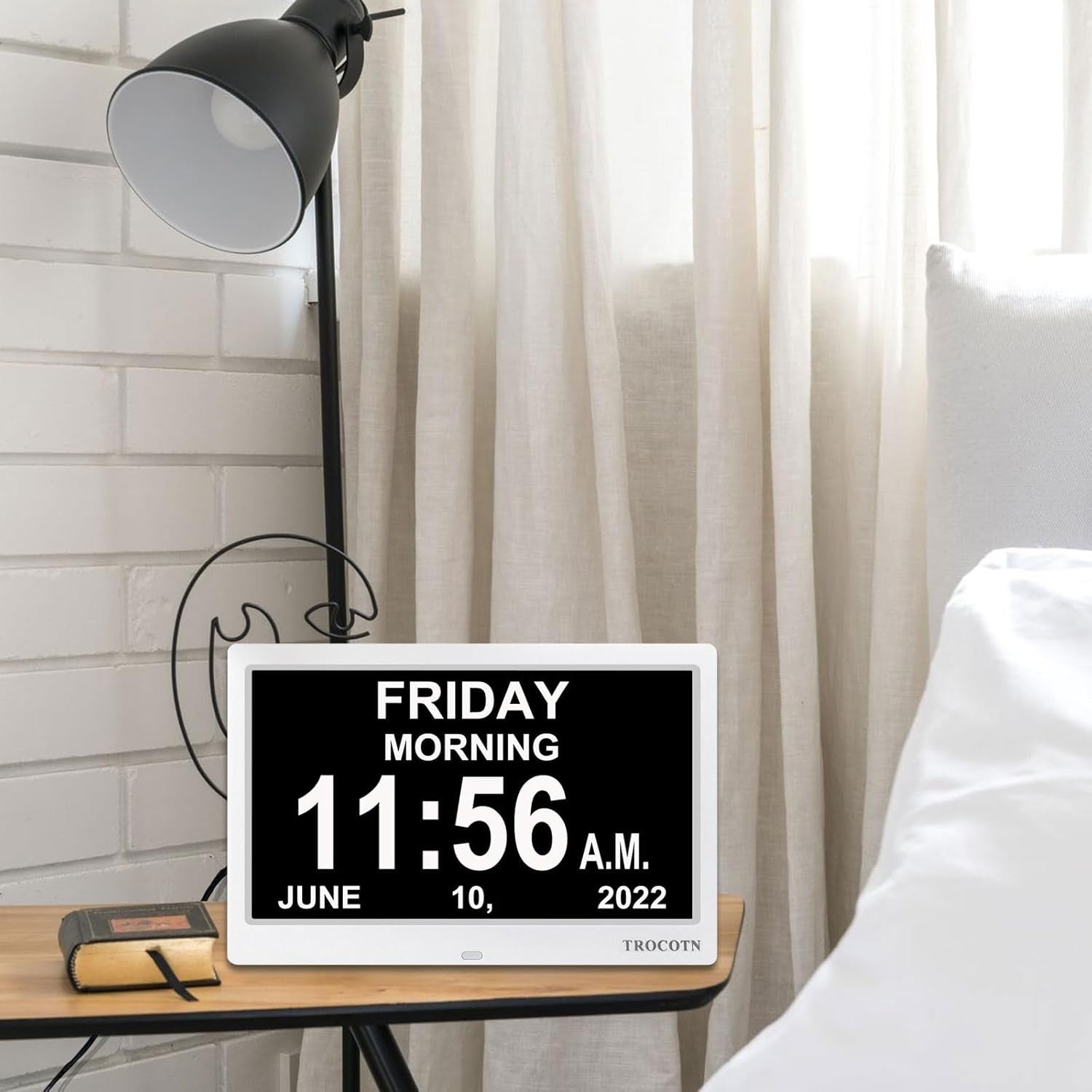 10” Dementia Digital Clock Large Day Date Display Auto Dimming Elderly