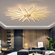 LJX 100cm Ceiling Fan with LED Light, Remote & App, 6 Speeds, Dimmable, Gold