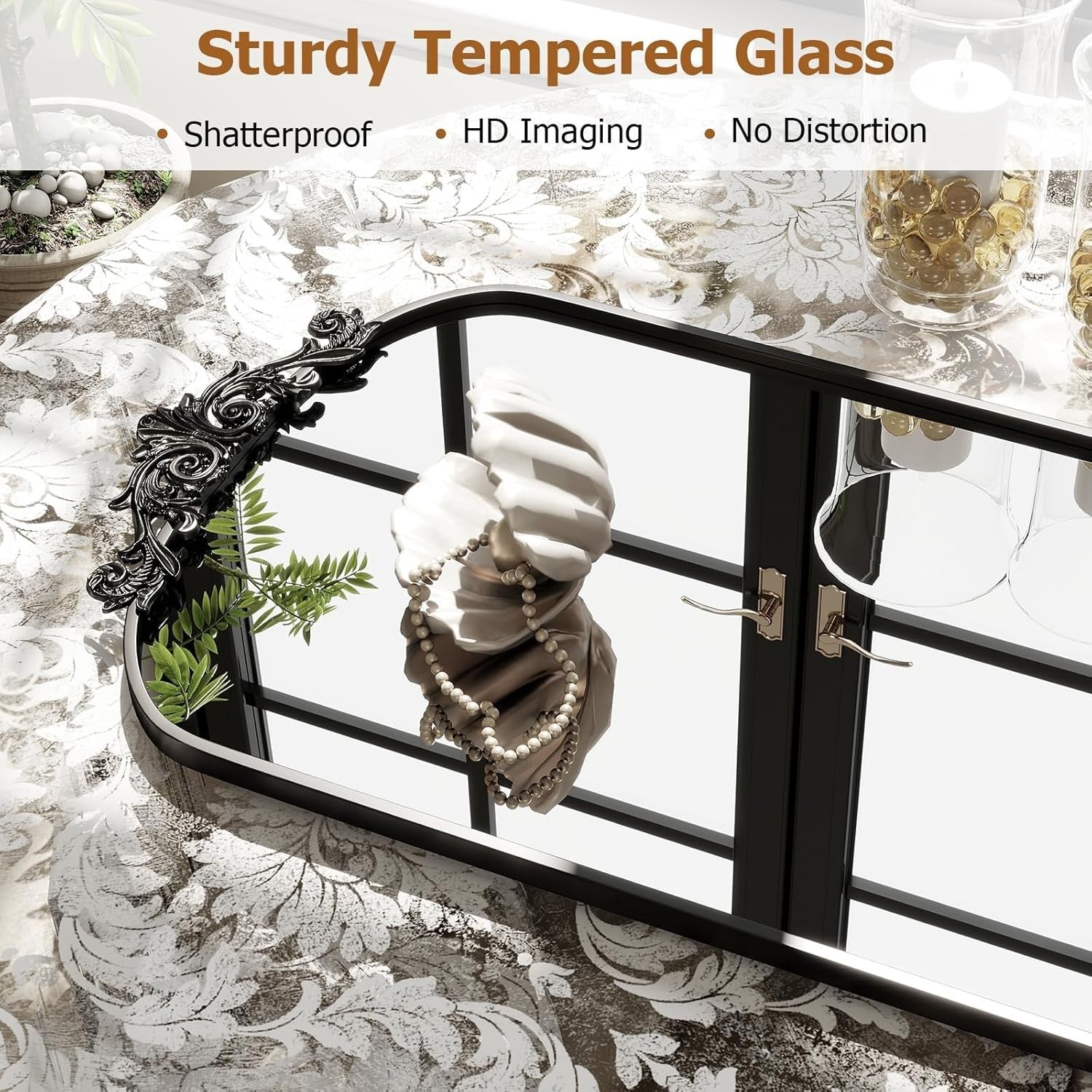 Full-Length Vintage Arched Floor Mirror | Shatterproof Glass, Retro Design 52x16