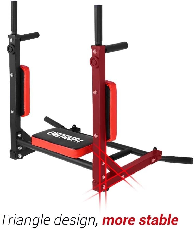 Wall-Mounted Pull Up Bar & Dip Station – Foam Cushions Home Gym Tower