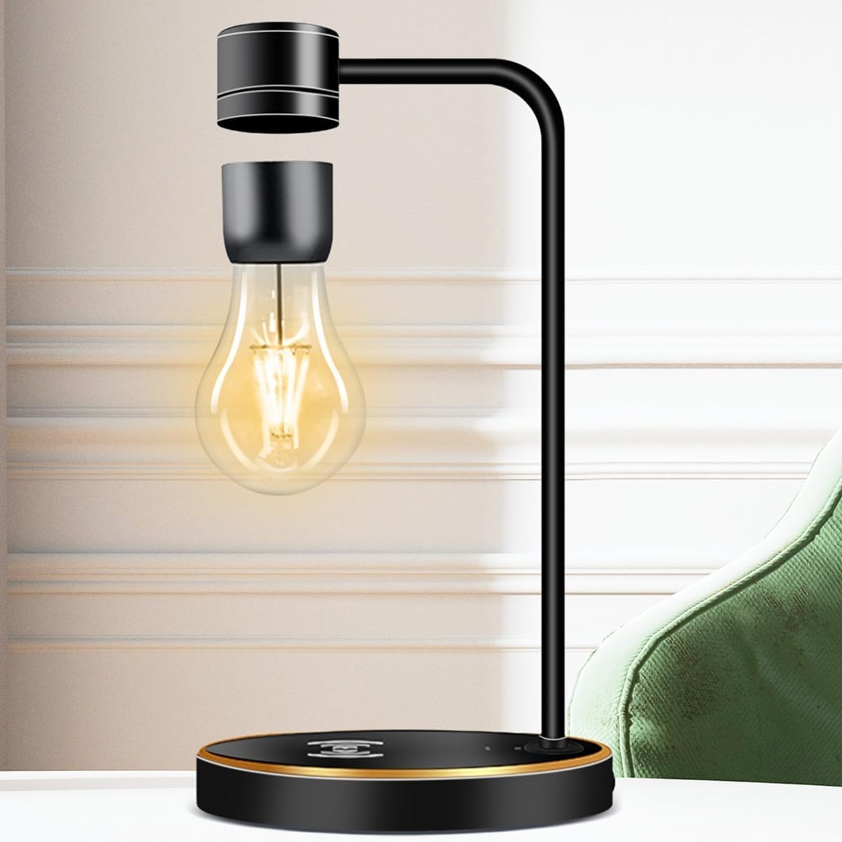 Magnetic Floating LED Bulb Lamp 360° Auto Rotating Touch-Control Night Light