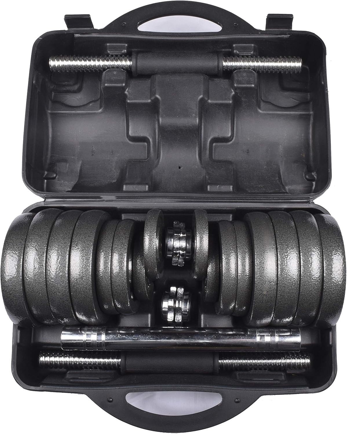 30kg Adjustable Cast Iron Weights Dumbbell Barbell Home Gym Set