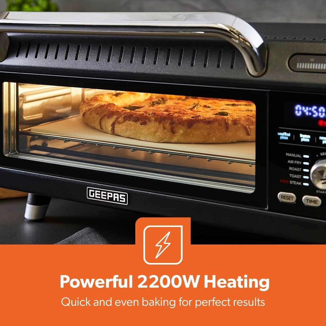 15-in-1 Air Fryer Oven 18L 400°C Digital Pizza & Bake Oven 2000W Black