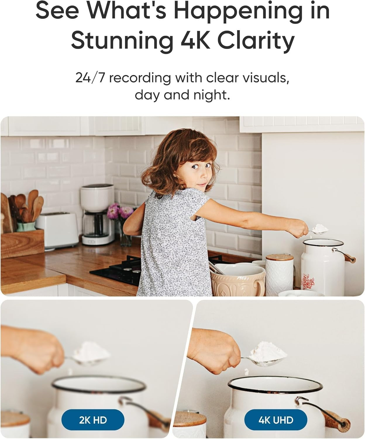 4K Indoor Security Camera Pet Baby Monitor 360° Auto Tracking WiFi
