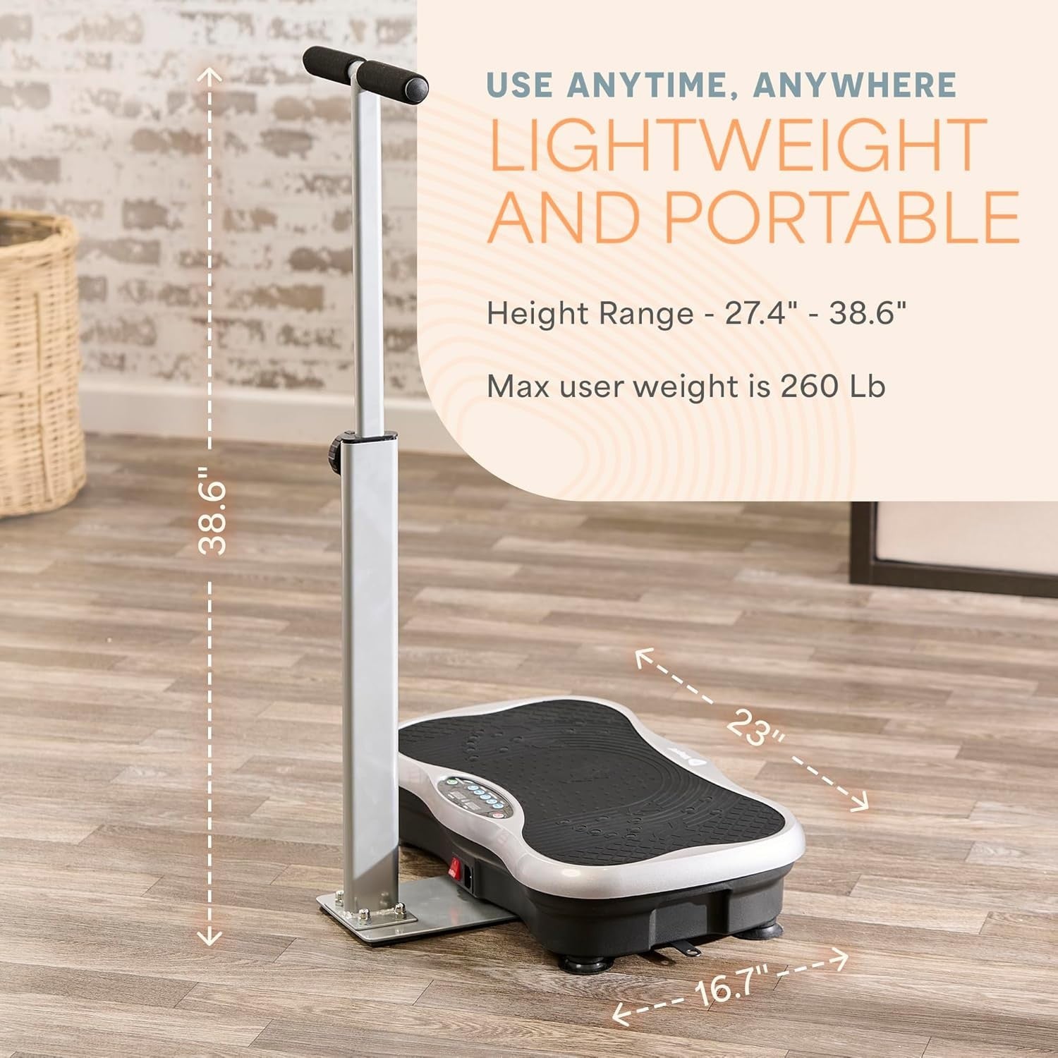Whole Body Vibration Plate Exercise Machine w/ Handlebars 99 Speeds