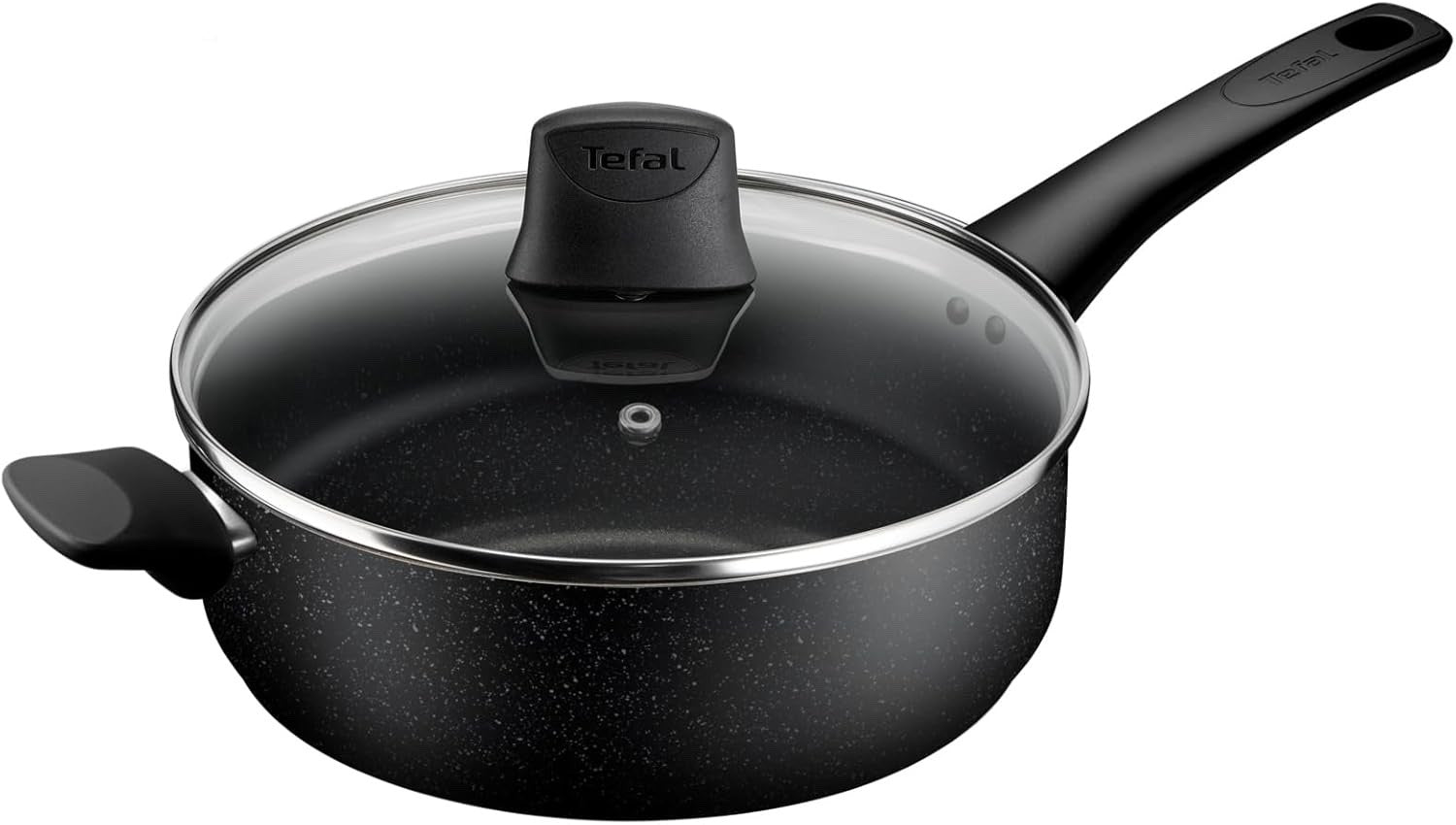 26cm Stone Black Non Stick Durable Coating Saute Pan with Lid Induction Safe