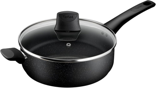 26cm Stone Black Non Stick Durable Coating Saute Pan with Lid Induction Safe