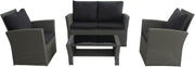 4 Seater Rattan Garden Sofa Set Outdoor Patio Furniture Cushions Table
