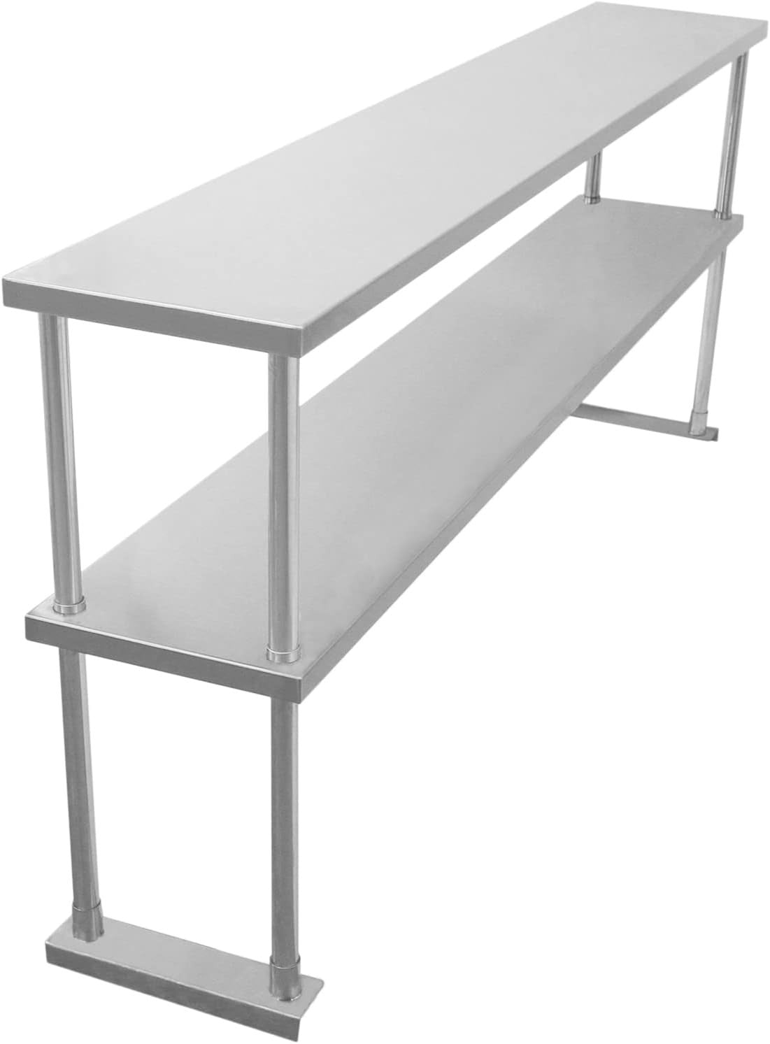 5ft Stainless Steel Catering Table with Double Overshelf Heavy Duty 350kg