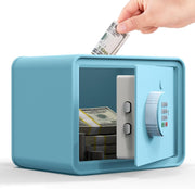 Kids Mini Safe Box Electronic Money Bank Keypad Lock Piggy Bank Blue