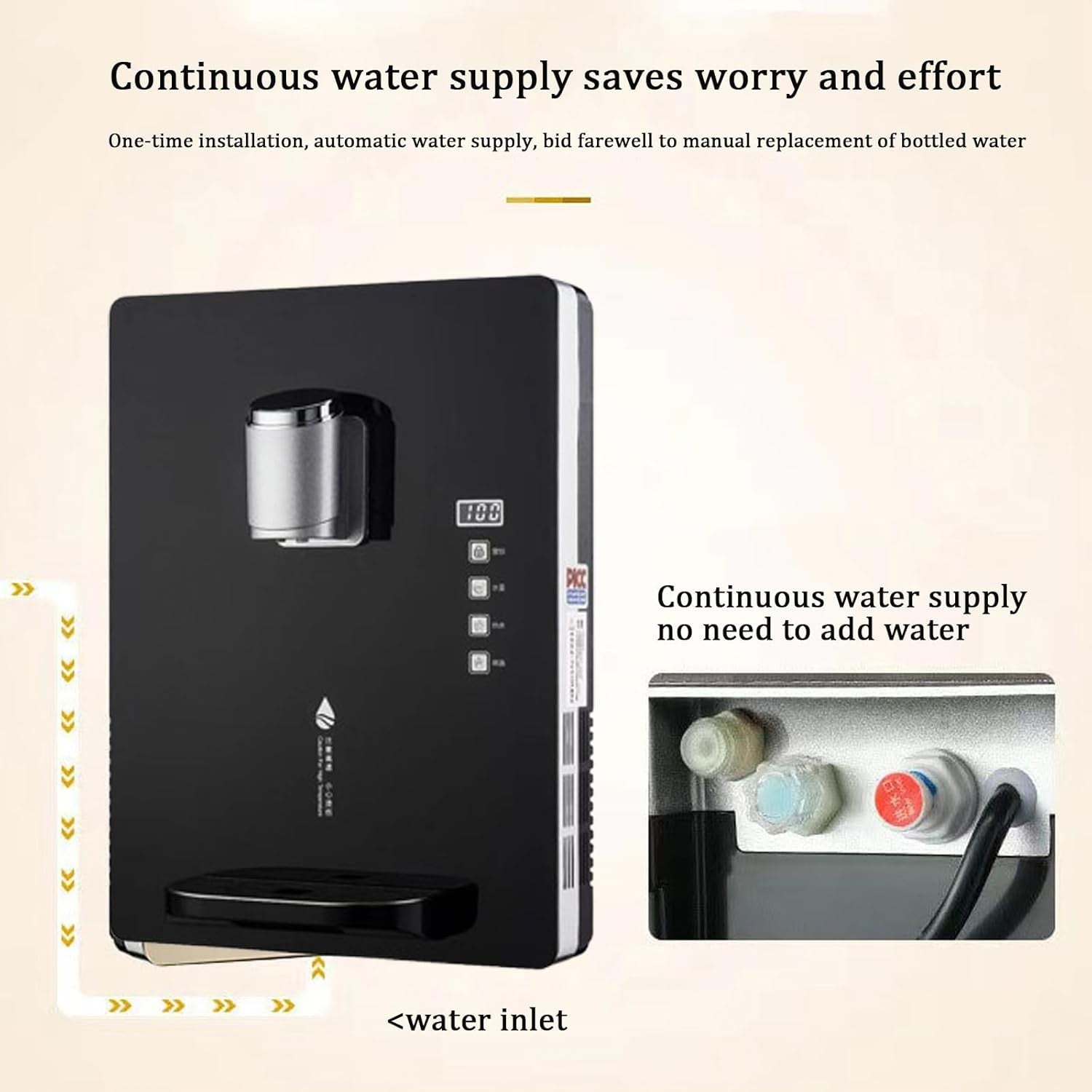 Wall Mounted Hot Water Dispenser 2200W Touch Screen Child Lock