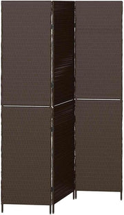 Brown Rattan Folding Room Divider Screen – 4 Panel Privacy Partition 180cm