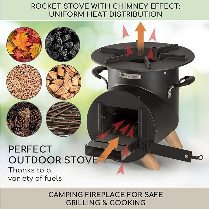 Outdoor Fire Pit with Grill Portable Wood Burning Bowl | Warmth & BBQ Cooking