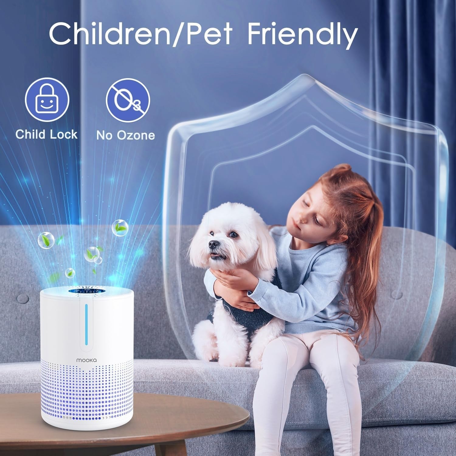 Portable HEPA Air Purifier USB Quiet 15dB Bedroom Desk Car