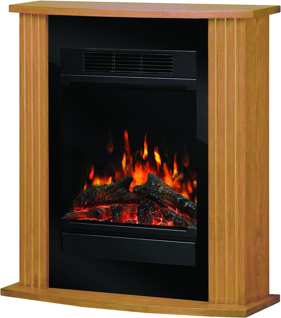 Electric Fireplace Suite LED Flame Heater 1.5kW Oak Surround Modern