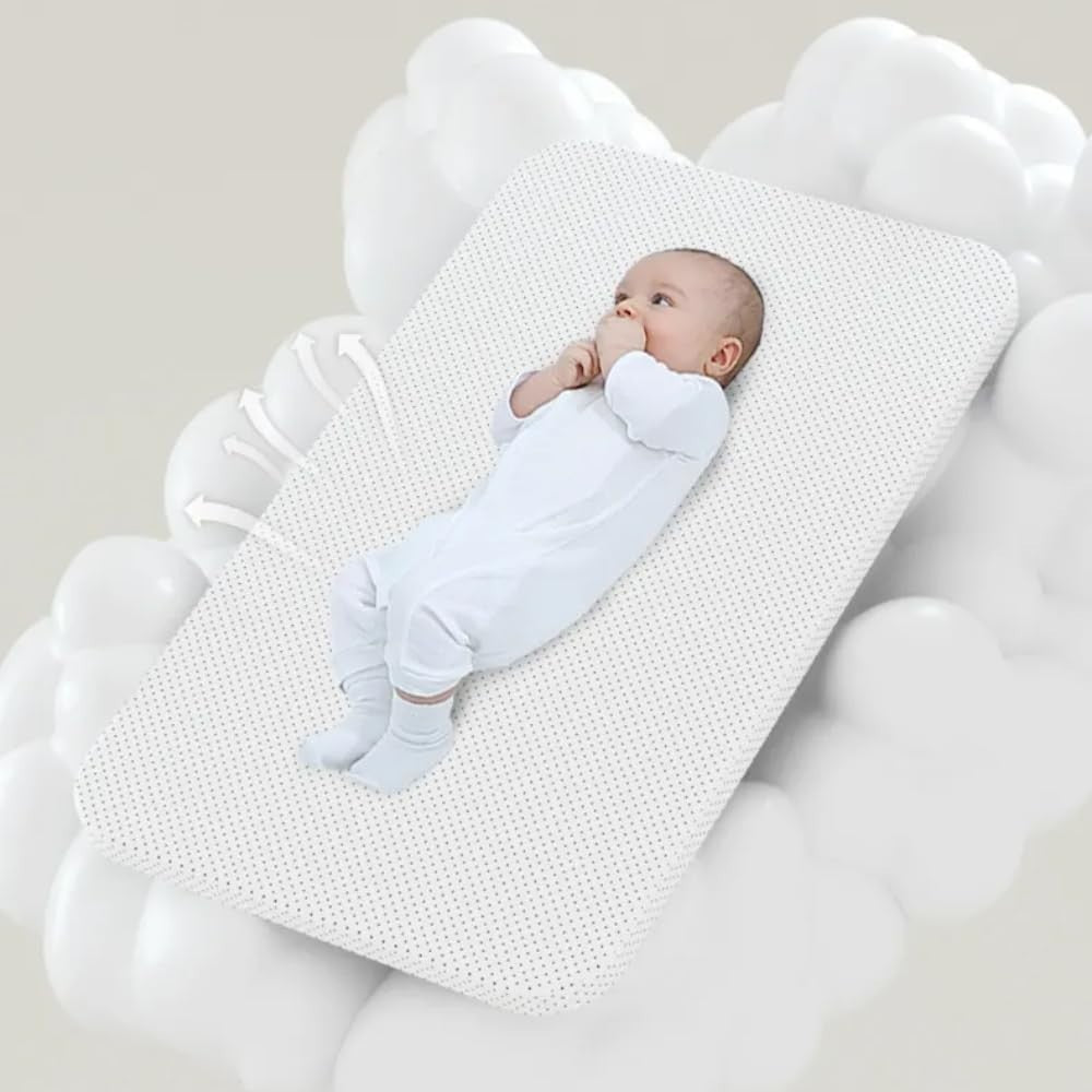 Adjustable Baby Bedside Crib Electric Co-Sleeper with Mattress & Storage Khaki