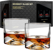 Denali Mountain Whiskey Glasses Set of 2 – 290ml Heavy Chill Crystal Tumblers