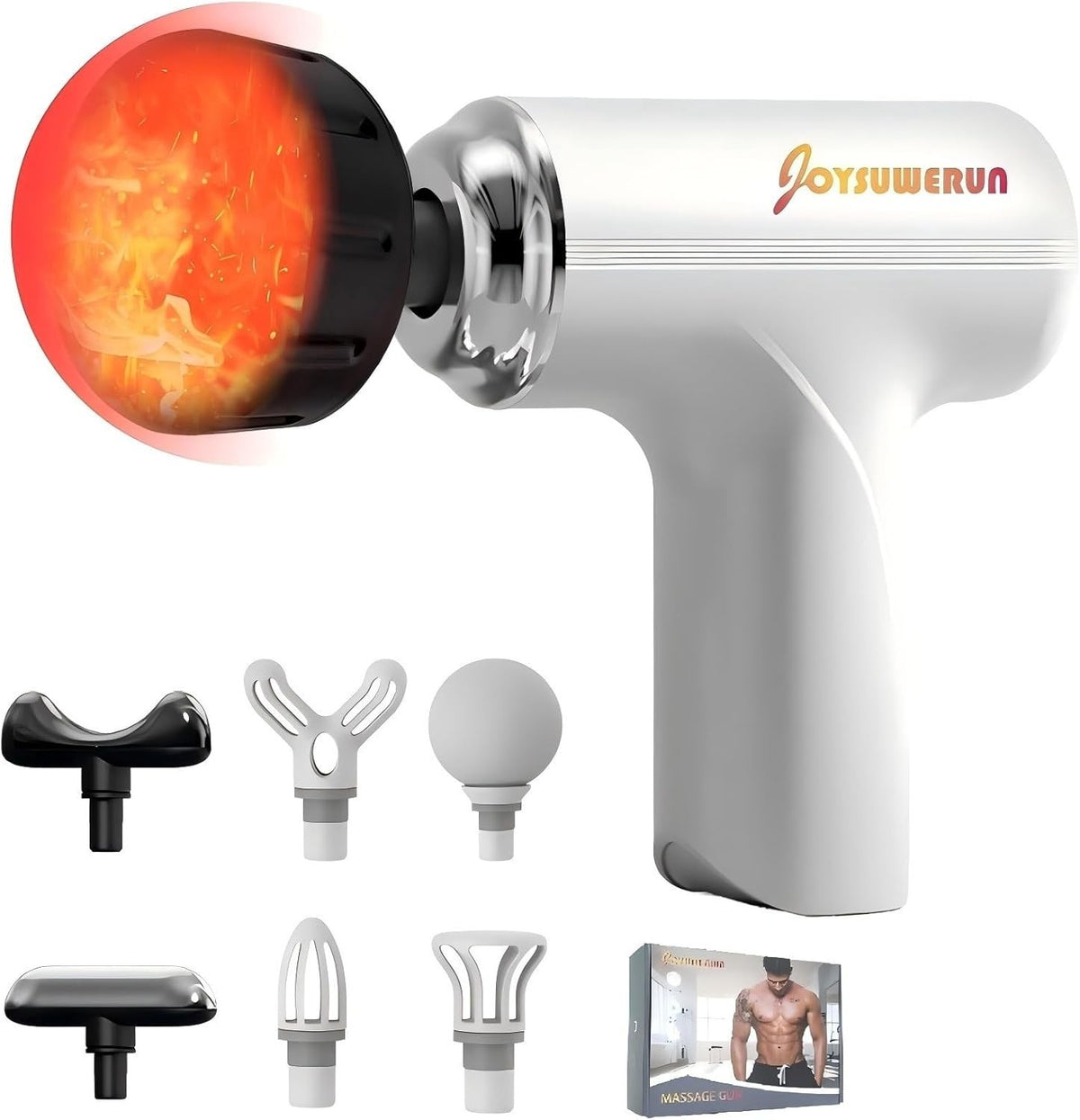 Deep Tissue Massage Gun with Heat Head Portable Percussion Muscle Recovery