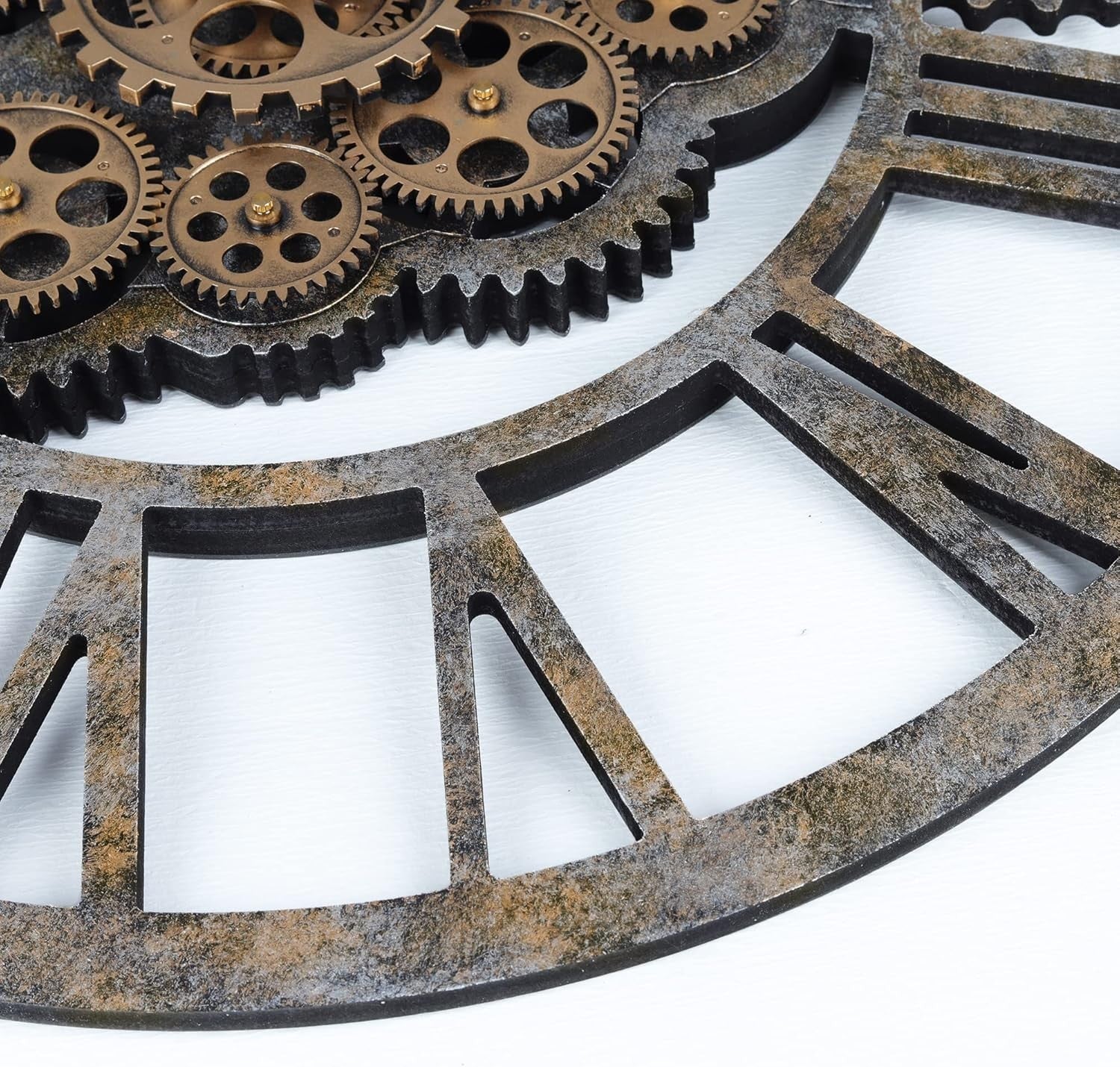 23" Wall Clock Rustic Bronze Gears Moving Steampunk Farmhouse Decor