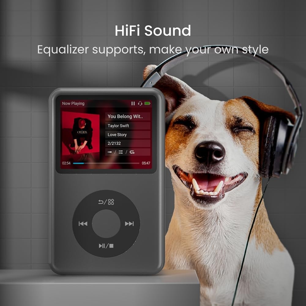 Kids MP3 Player Bluetooth Portable Video Audiobook Black