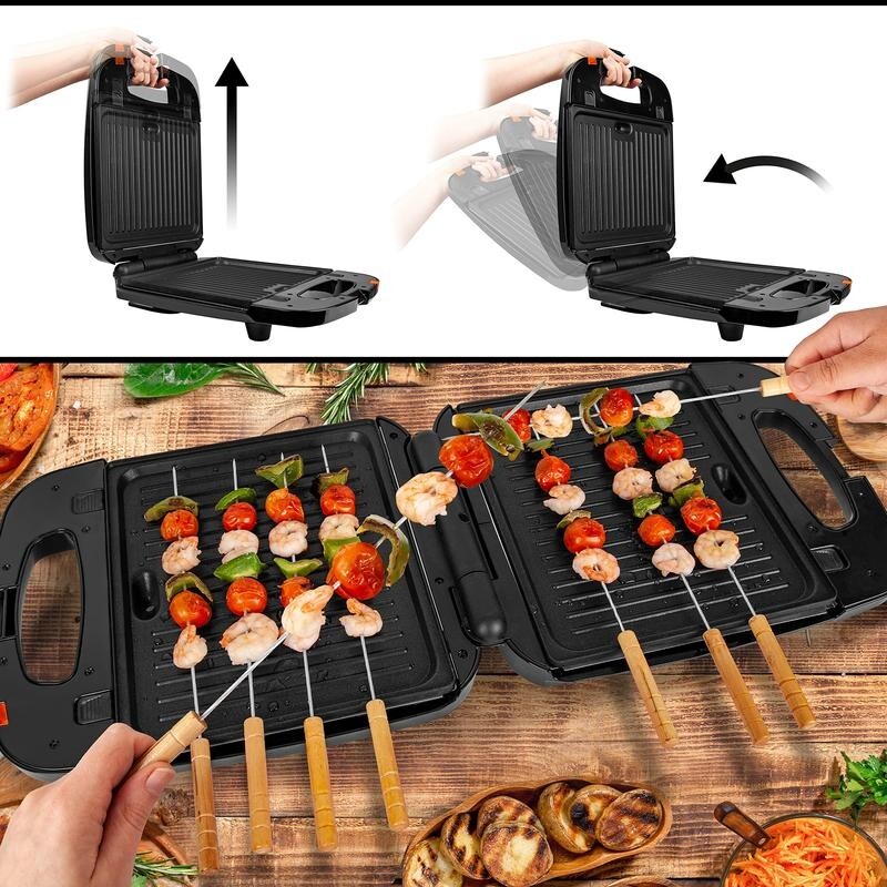 3-in-1 Snack Maker 1200W Waffle Toastie Grill Press Removable Plates