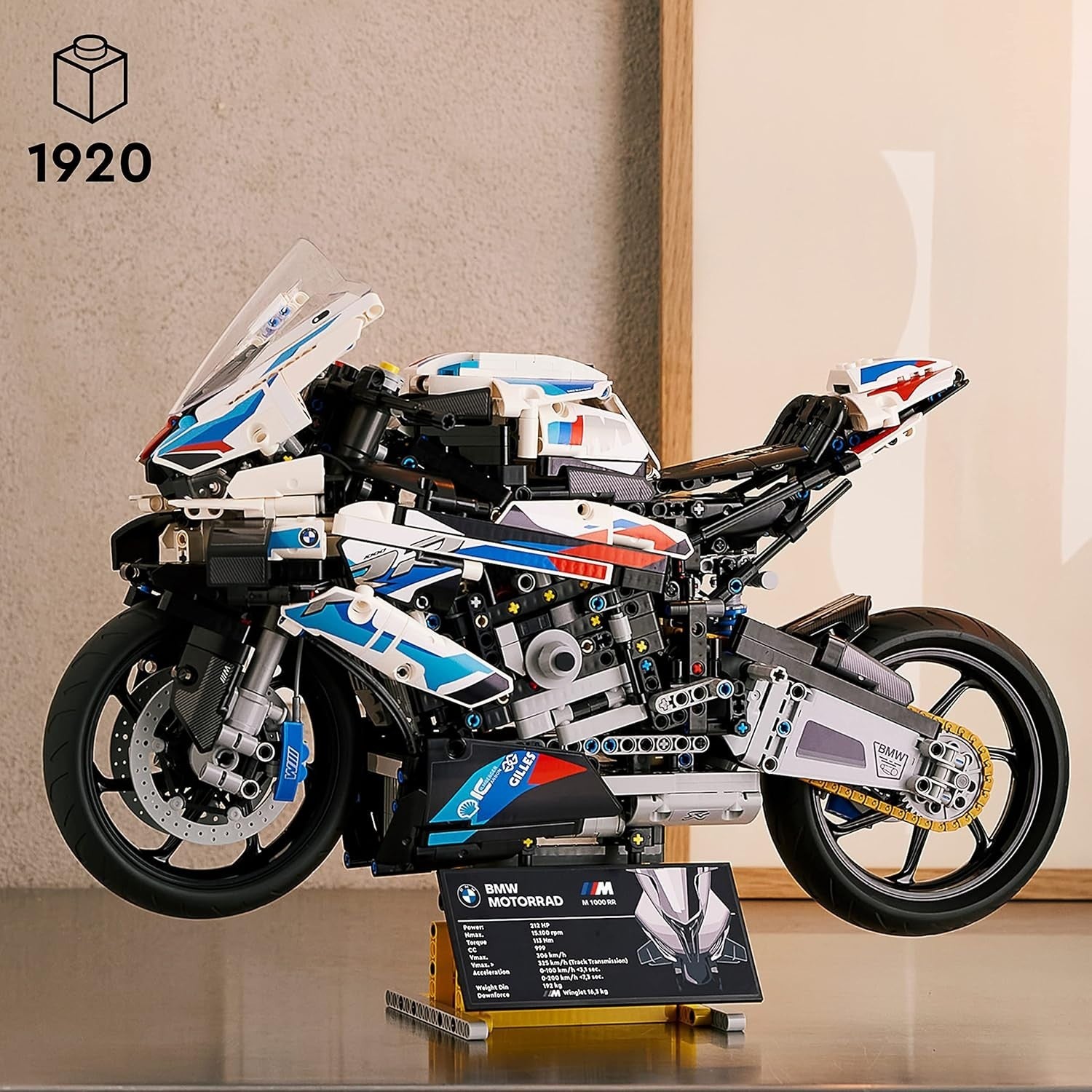 Precision Motorbike Model Kit with Display Stand, Realistic Features & Racing De