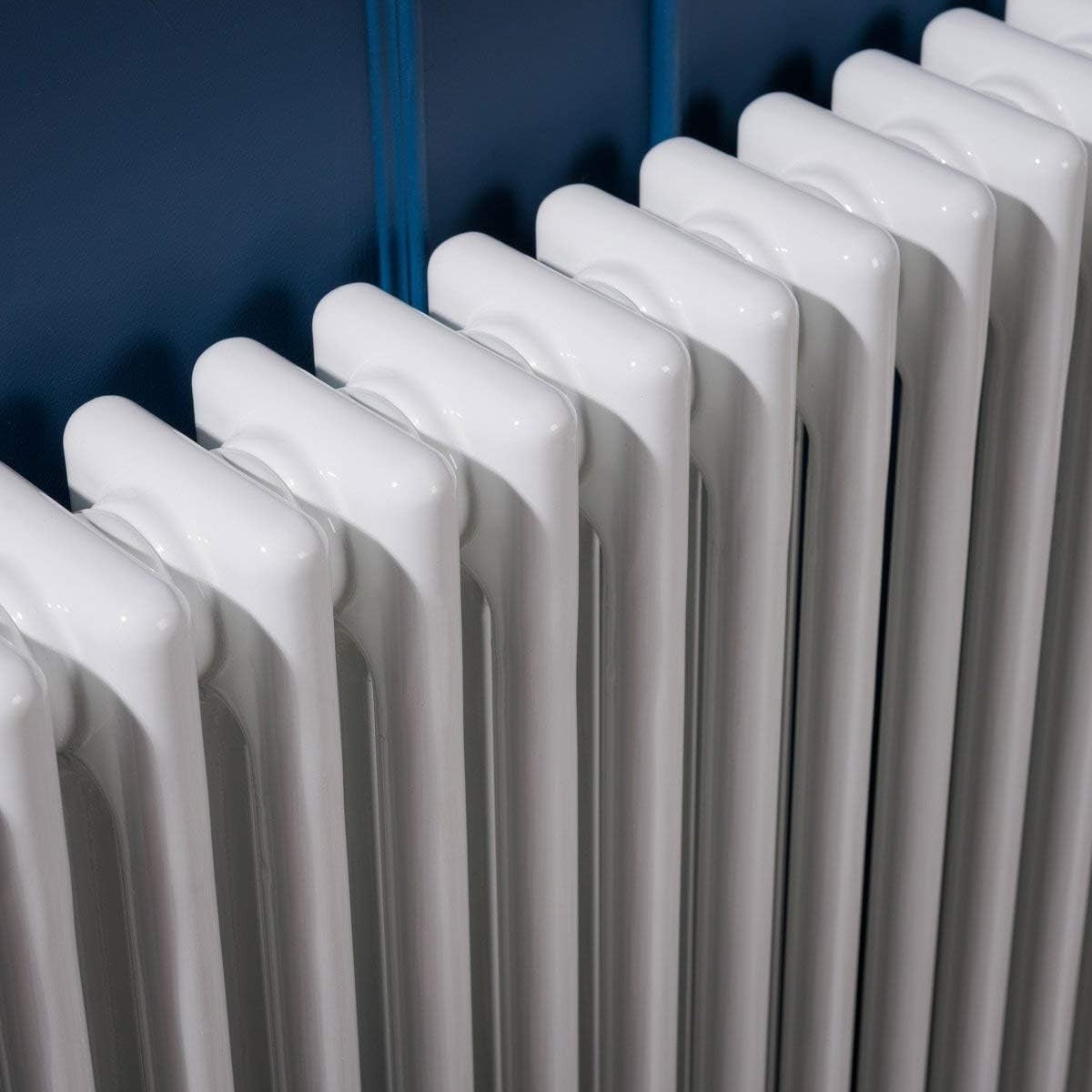 White Triple Column Horizontal Radiator 600x1460mm High Heat Output